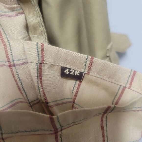 Vintage Chaps Ralph Lauren 42R Men Wool Lined Double Breasted Trench Coat - Picture 14 of 16